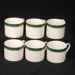 set of 6 flat tea cups. Crown Porcelain Prestige Thailand